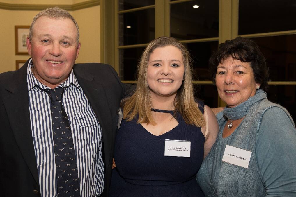 Anne Johnston of Moree with her parents.
