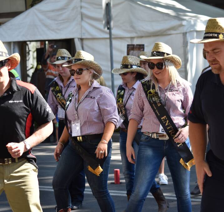 Line-dancing for a cause in the Tamworth CBD. Photo: Ben Jaffrey 220118BJ86 