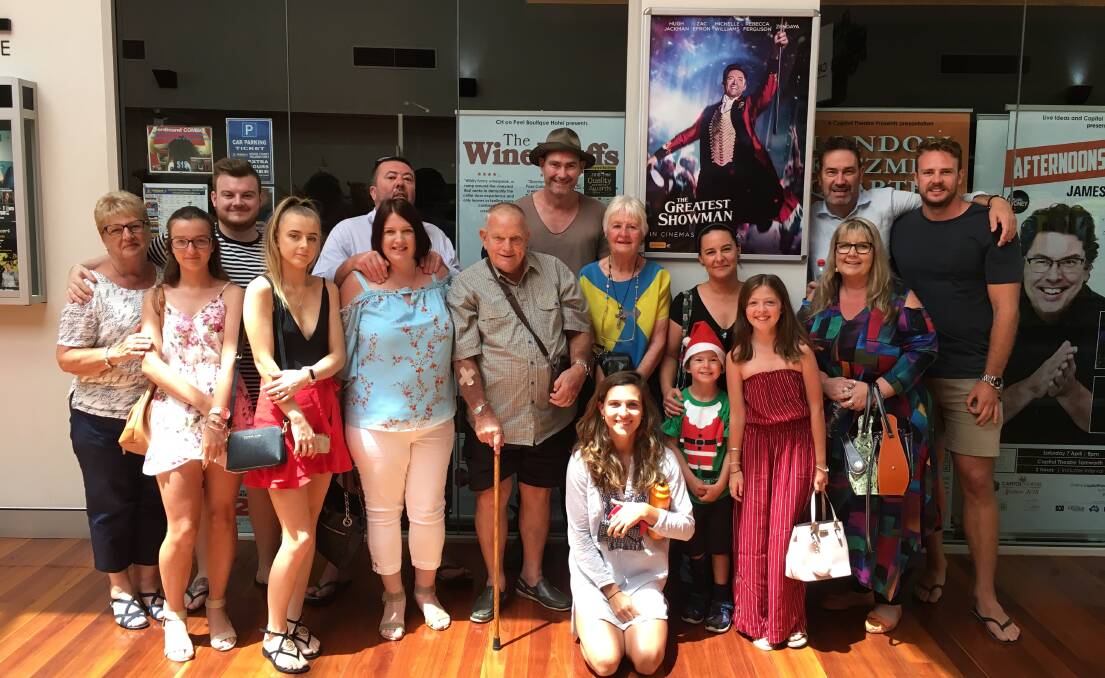 FANS: Family members and family friends of ex-Quirindi man Jamie Jackson were a third of the crowd at The Greatest Showman's first session on Boxing Day.