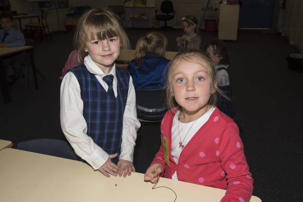 Beads, scissors, colouring: see what these future kindergarteners got up to at Tamworth Public School's come and try day. Photos: Peter Hardin