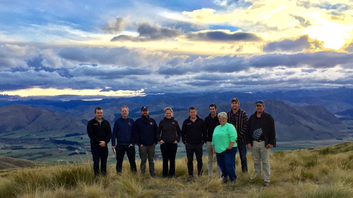 EXPLORATION: Daniel Kahl, in stripes, and other Nuffield scholars in Canterbury, New Zealand. His scholarship focus is investigating where the next generation of farm managers will come from and how to attract quality candidates.
