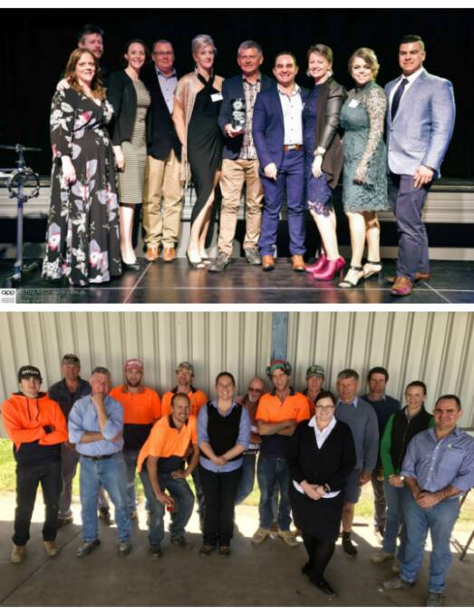 NIGHT AND DAY: The Wholegrain Milling Co team in swanky awards mode and everyday work mode. Top photo: My Gunnedah