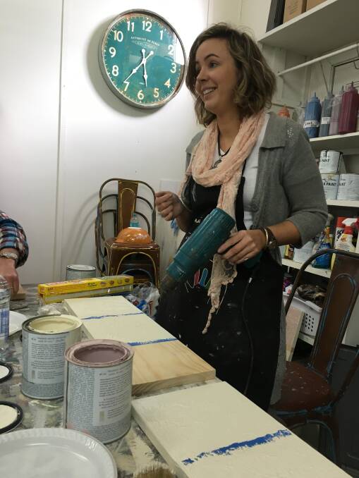 Abbie Stone during one of her Annie Sloan Chalk Paint TM workshops. Photo: Carolyn Millet