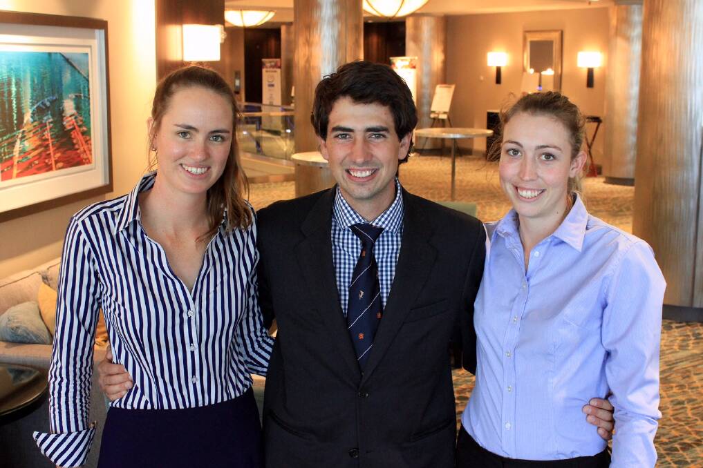 WINNING TEAM: Rebecca Clapperton, Max Laurie and Sarah Wall have taken out the 2017 International Food and Agribusiness Management Association (IFAMA) Student Case Competition.