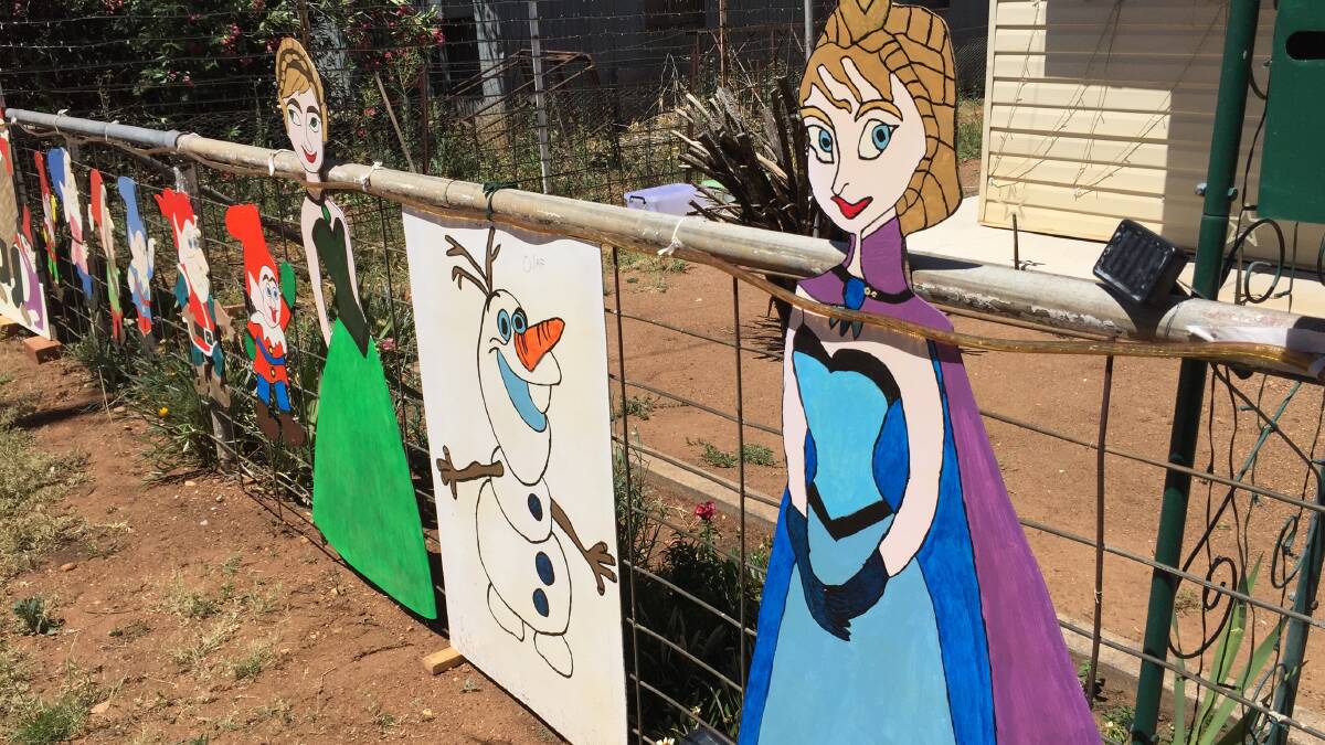 The Frozen storybook characters targeted by vandals at Barb's Boggabri home.