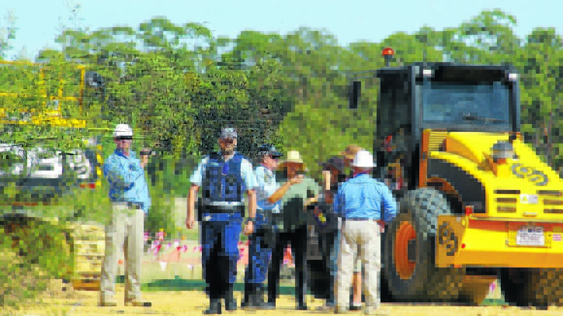 Charges dismissed: Police confront the CSG protesters, before Kerry Tomkins was pepper-sprayed at the Santos-operated site in the Pilliga in 2016. Photo: Supplied