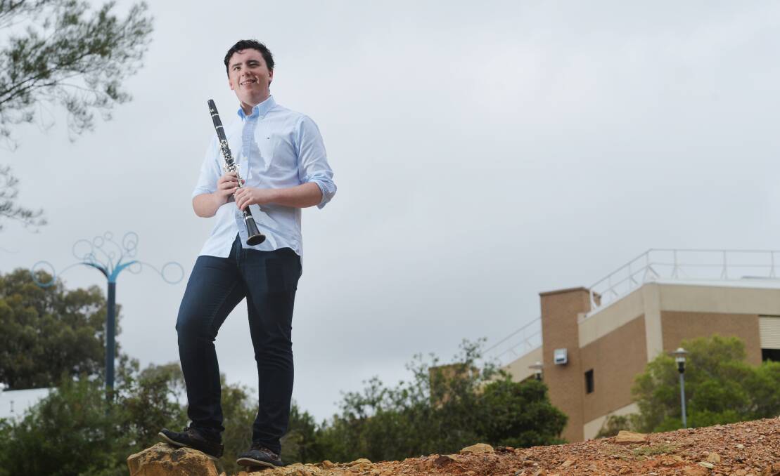 LOFTY AMBITIONS: William Griffith hopes to continue with clarinet by joining the Bendigo Symphony Orchestra. Pictures: DARREN HOWE
