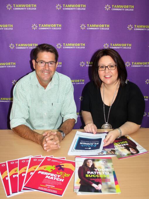 HELPING HANDS: Tamworth MP Kevin Anderson and Tamworth Community College trainer Miranda Tapper. The college will hold workshops in coming months.