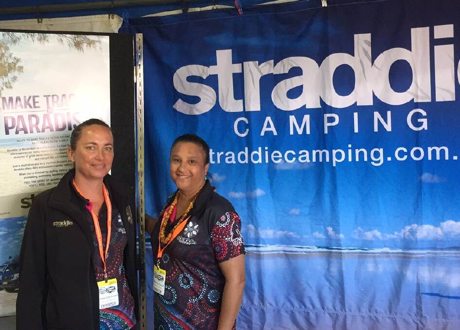 EXHIBITORS: Melay Merrin-Taylor and Margie Grenfell from Straddie Camping. The expo is aimed at families, with lots of entertainment for the children.