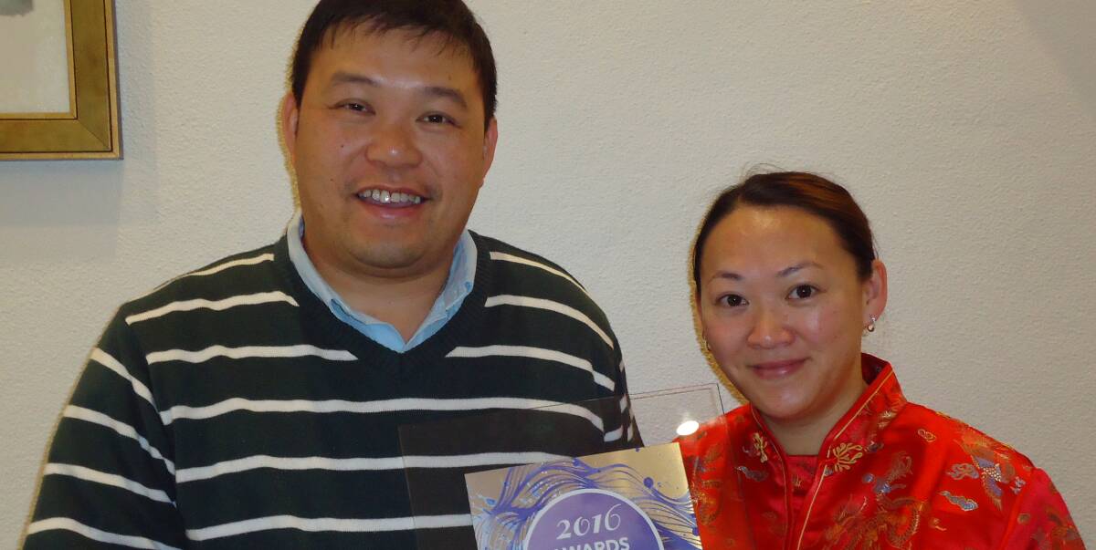 Jimmy Lu and Emily Wen with their NSW regional award for excellence. The Marigold restaurant offers an imperial and gold banquet for a minimum of six people and is a fun alternative for a Christmas venue.