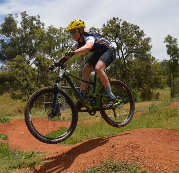Flying high: Alyssa Rogan has recorded five wins from five starts in the Evocities MTB Masters Series after her victory in Dubbo and now takes taking an unassailable lead into the final leg at Orange. Photo: Chris Bath