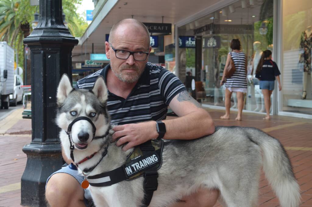 More than a friend: Army veteran Jason Kent believes he wouldn't be alive if it wasn't for his Assistance Dog Zorro. Photo: Chris Bath