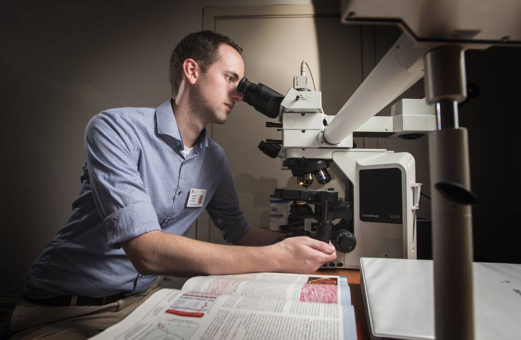 An eye for disease: Christopher Renaud recently started a specialised traineeship at the Tamworth Hospital that is at the forefront of modern medicine and could one day save your life. Photo: Peter Hardin 170217PH