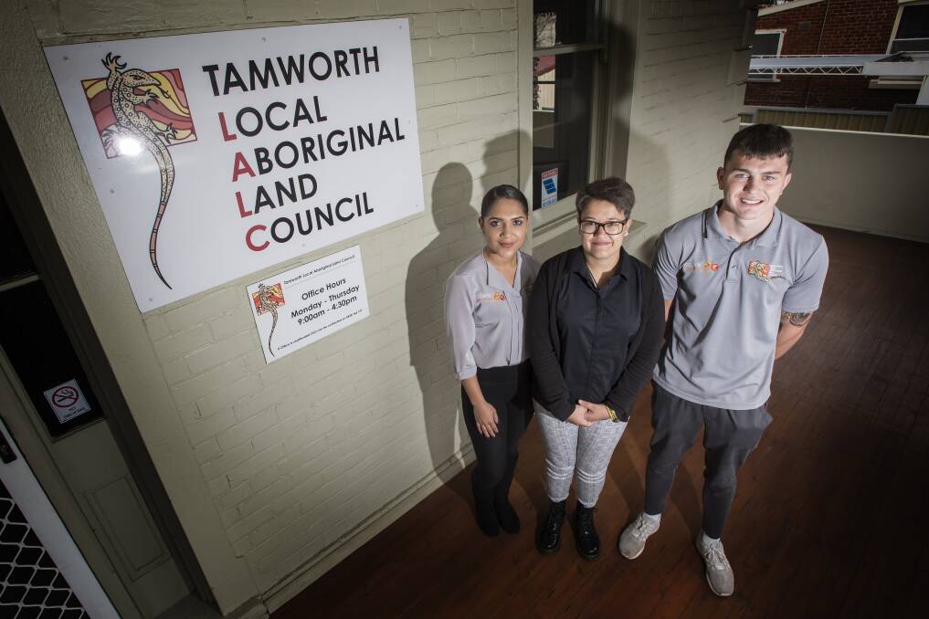 Living proof: Samantha Duncan, Hollie Taggart and Jacob Stanton finished the Opportunity Hub program last year before taking up traineeships on the other side of the service, helping other young people. Photo: Peter Hardin 190717