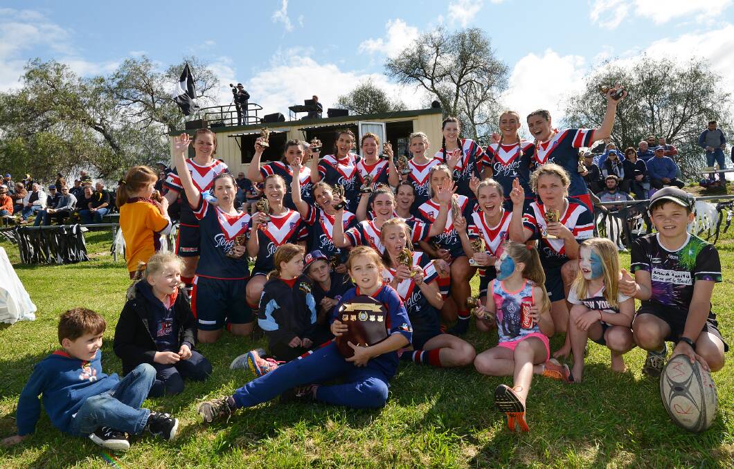 De ja two: The Kootingal Roosters league tag side celebrate grand final victory over the Uralla Tigers in Werris Creek for the second year straight following the 20-4 win.
