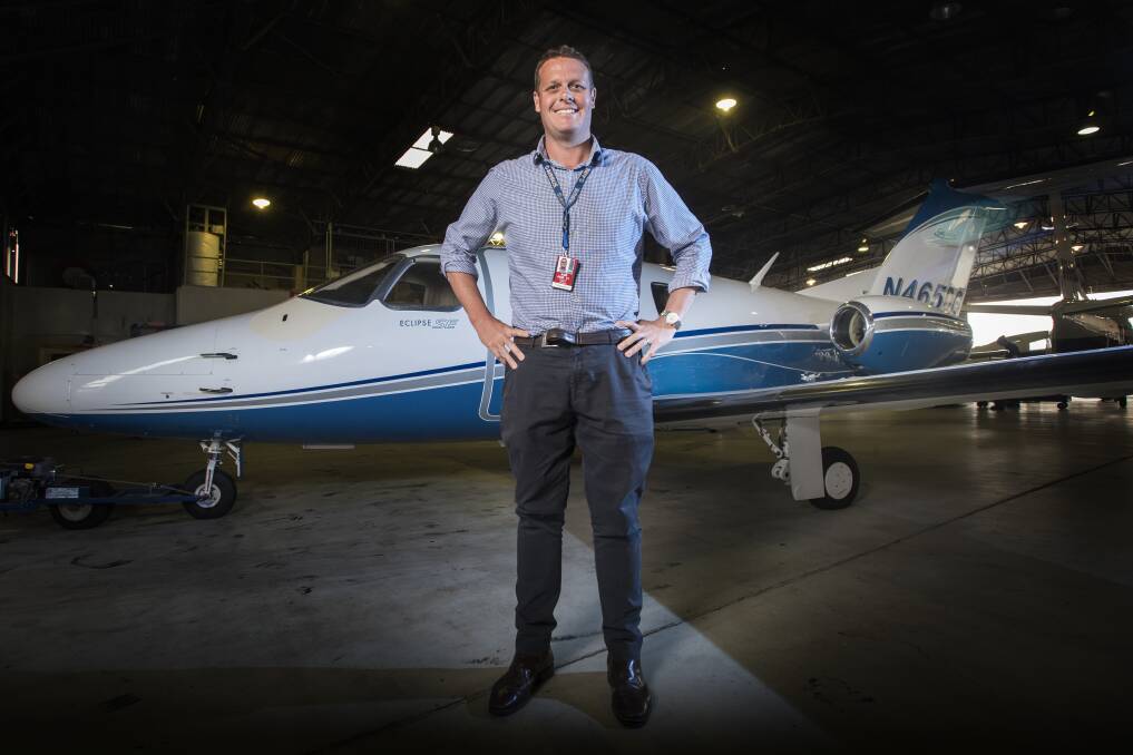 First time flyer: Matt Wheatley and his Sigma Aerospace team are excited to be heading to the Tamworth Business awards after being named finalists. Photo: Peter Hardin