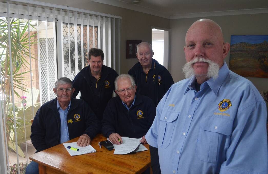 A century in the making: Tamworth Lions Club president Glen Myhill, with members John Hook, Steve Rogers, Brian Sullivan and John Fitler planning Wednesday's centenary celebrations. Photo: Chris Bath 300517