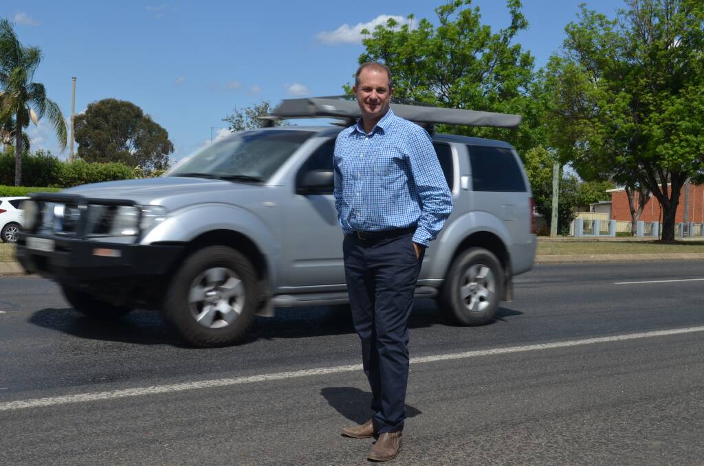 Safety first: Greg Johnstone is launching a campaign for more designated bike tracks and loops around Tamworth after an accident with a truck on the Oxley Highway almost cost his mother Judy her life. Photo: Chris Bath 101017