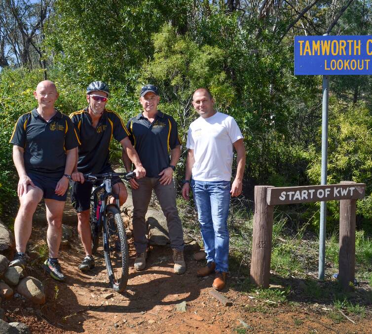 Taking it on: Phil Salvestrin, Stuart McBride and Chris Shaw take a look at the grueling course set out by Peter Manning for this years Twin Peaks Challenge for MND.