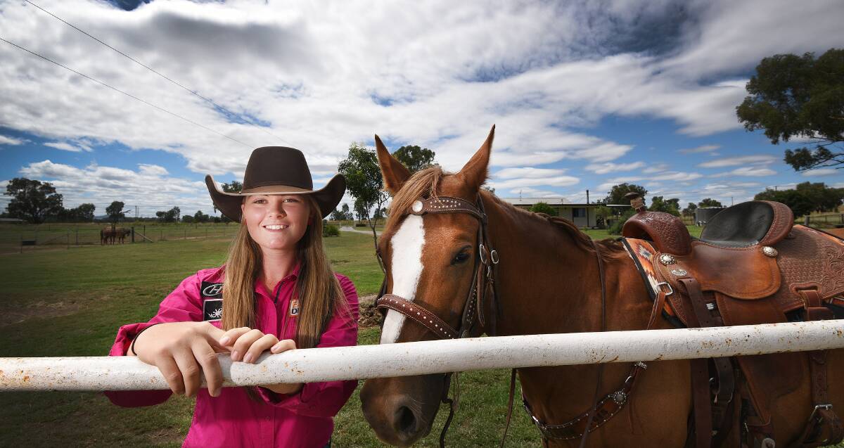 Ready to rope: Tamworth's Anna Crisp, 17, is preparing to sparkle on home soil at next week's ABCRA National Finals Rodeo and Campdraft. Photo: Gareth Gardner 160117GGB01