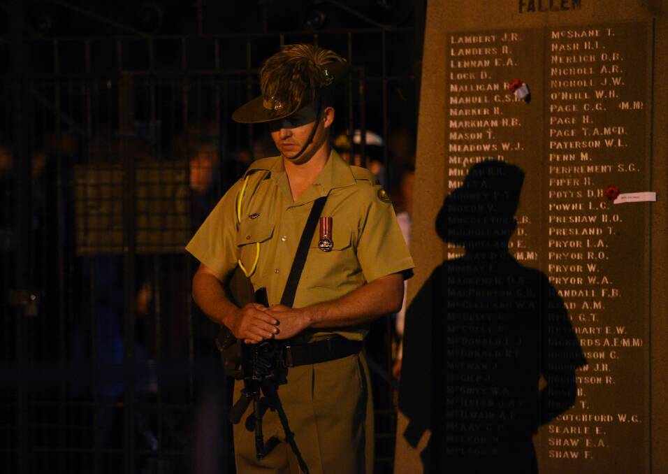 Peaceful: RSL sub-branch president Bob Chapman believes Tuesday was the second best attended Tamworth Anzac Day since the 1960s. Photo: Gareth Gardner 250417