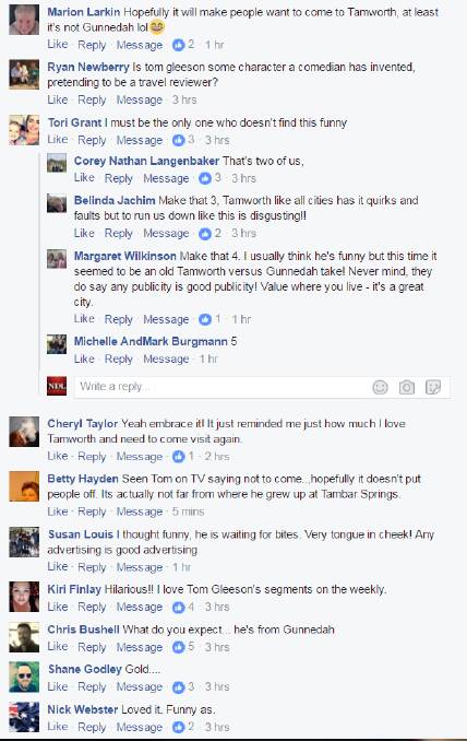 Funny or not funny: Local opinion to Tom Gleeson's Go Away segment swung both ways with Tamworth residents on social media.
