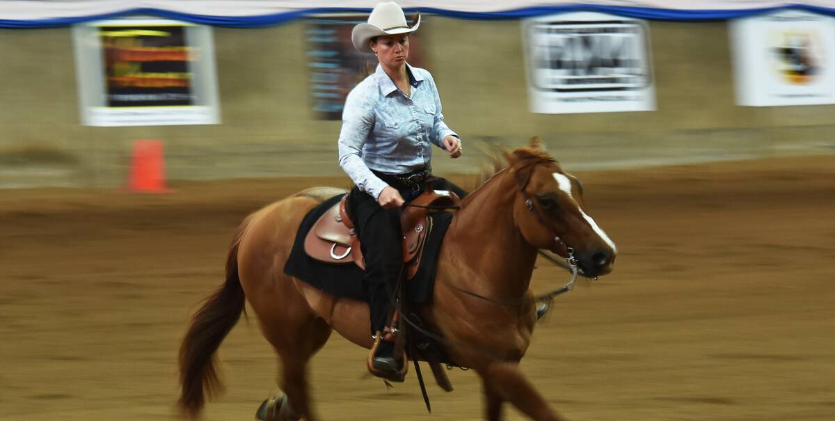 Good form: Morgan Hardin shows good form as she completes her pattern in front of the judges at the AELEC over the weekend.