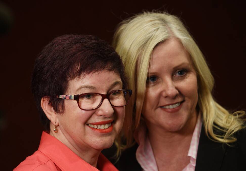 The McGrath Foundation's Tracy Bevan (right) introduces Tamworth to its new McGrath Breast Care Nurse, Neridah Prentice, after the community rallied for a common cause.