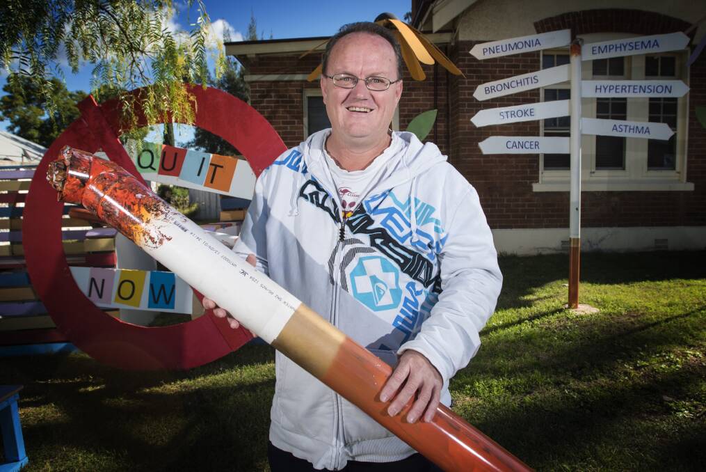 Challenge accepted: Billabong Clubhouse member Michael Cameron is ditching the cancer sticks for World No Tobacco Day. Photo: Peter Hardin