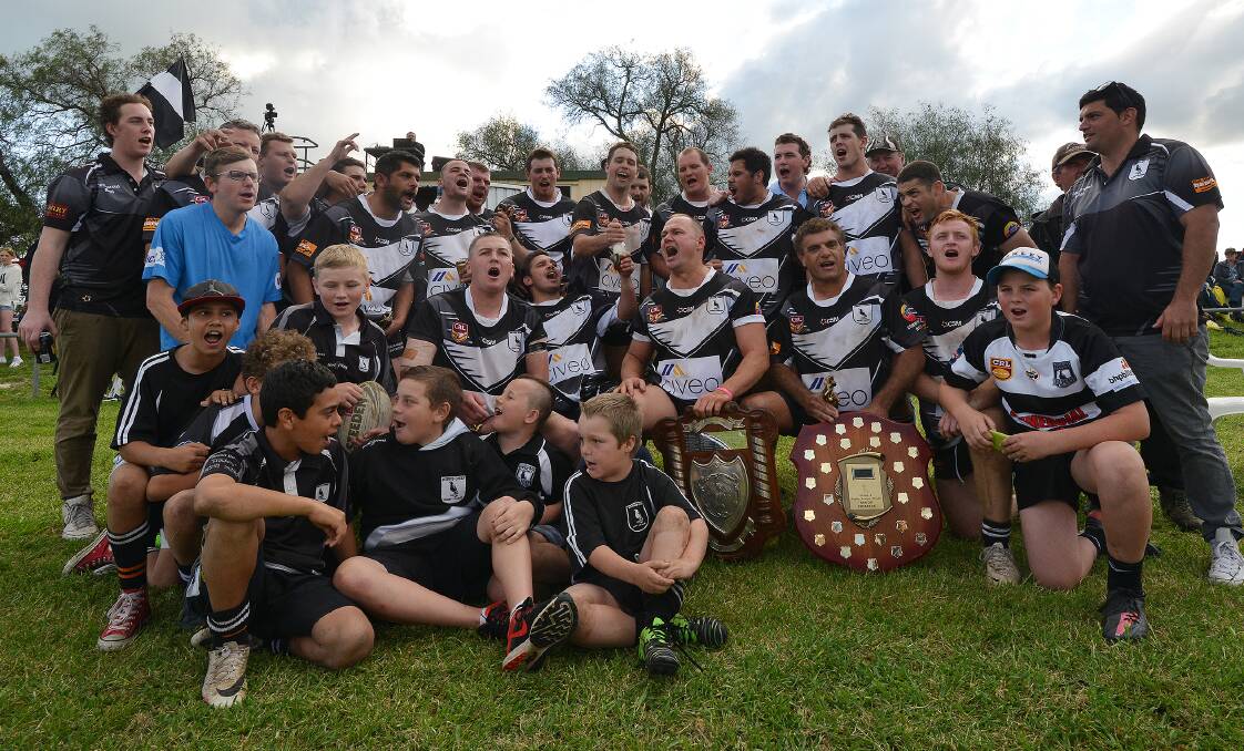 Magpie party: Werris Creek celebrate their grand final victory at home after downing Dungowan in a hard-fought final on Saturday.