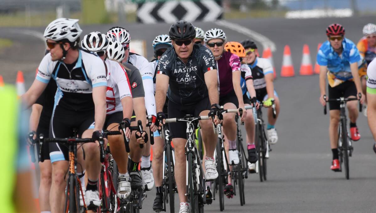 BUNCH: The Tamworth Cycle Club Sunday Crits in action. Sunday's A grade race was taken out by Brent Rees.