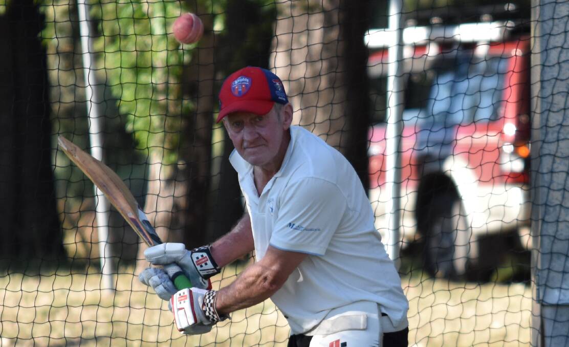 PREPARATION: Tamworth's Mike Cashman batting in the nets prior to the National Over 70s Cricket Championships in Adelaide. Photo: Ben Jaffrey