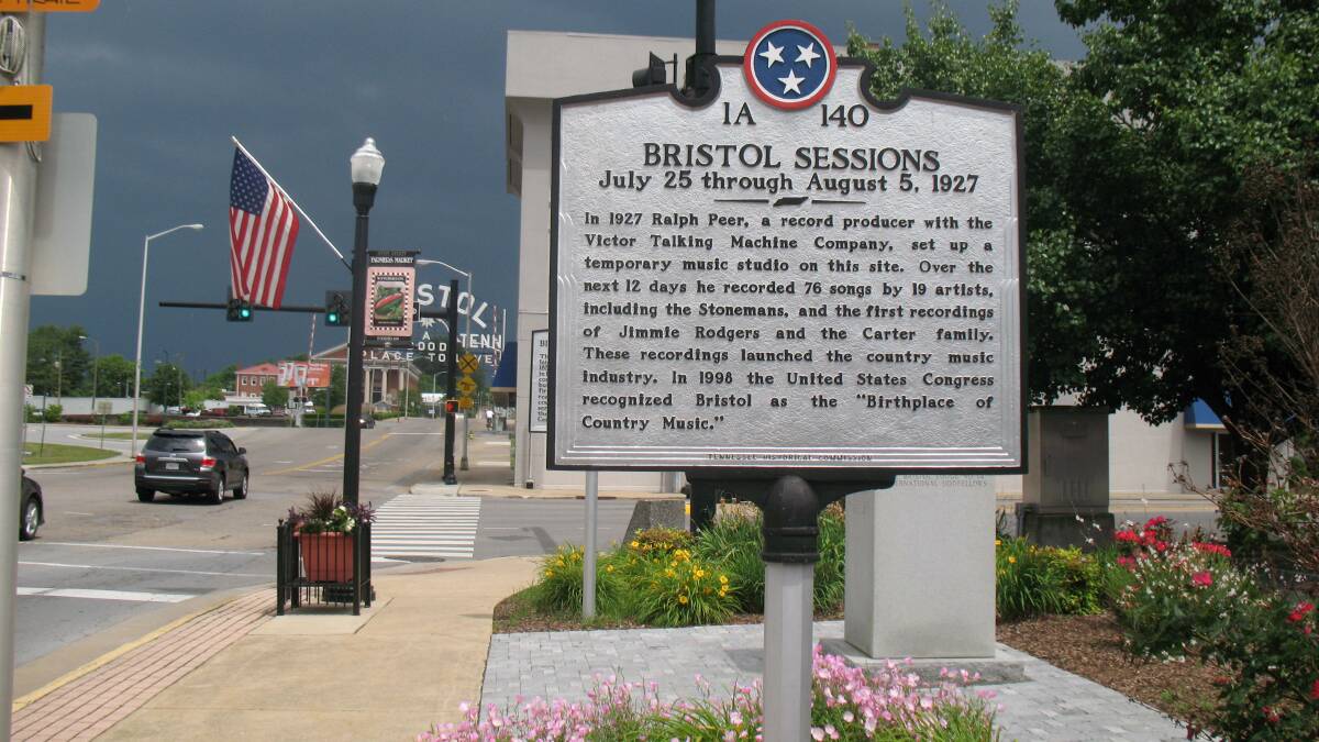 At the corner of State Street and Martin Luther King boulevard is a historic marker paying tribute to the Bristol Sessions.