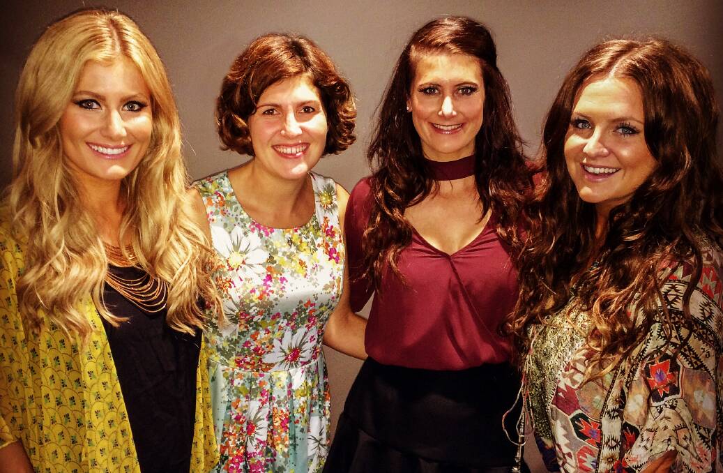 ON TOUR: Karin Page (second from left) joined The McClymonts (Samantha, Mollie and Brooke) for their 10 Years of Hits Tour.