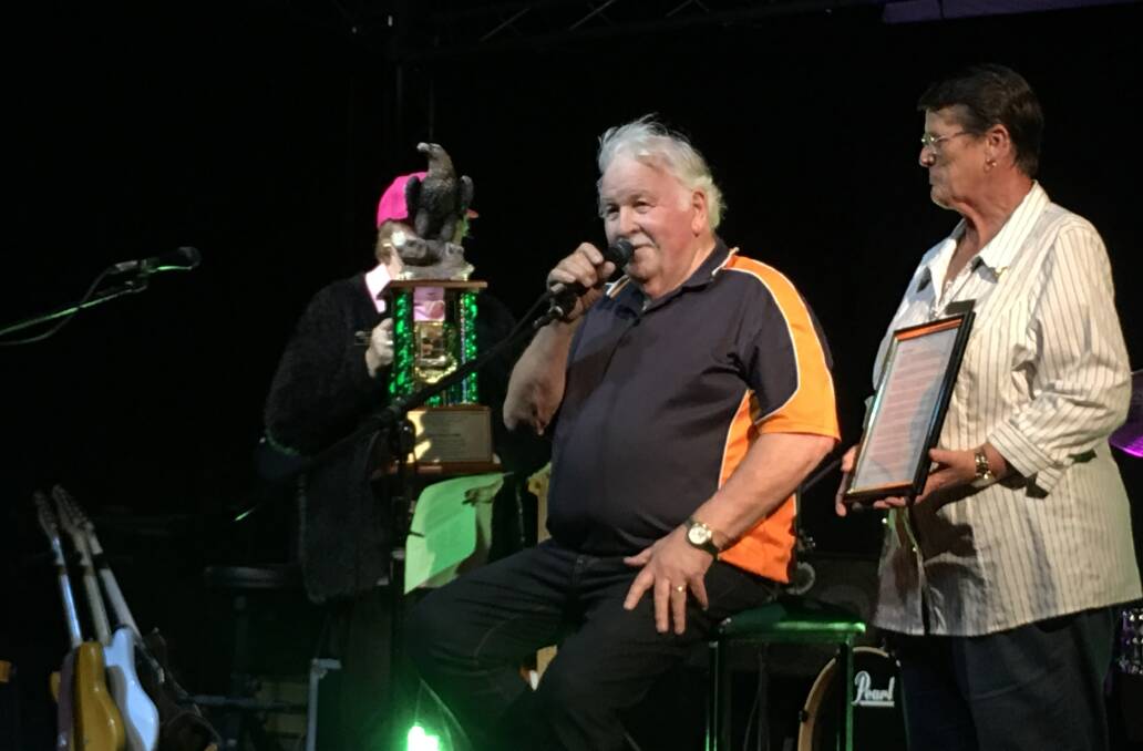 LATEST LEGEND: Reg Poole was honoured to receive the Australasian Living Legend of Country Music Award last Friday evening in Kempsey.