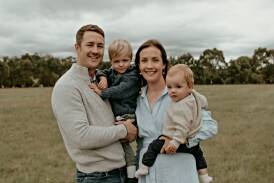 Jack Grant has settled in Armidale with his wife, Catherine, and their sons, Fred, 2, and George, 1. Picture supplied 