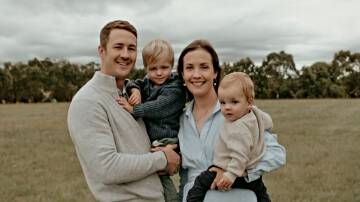 Jack Grant has settled in Armidale with his wife, Catherine, and their sons, Fred, 2, and George, 1. Picture supplied 