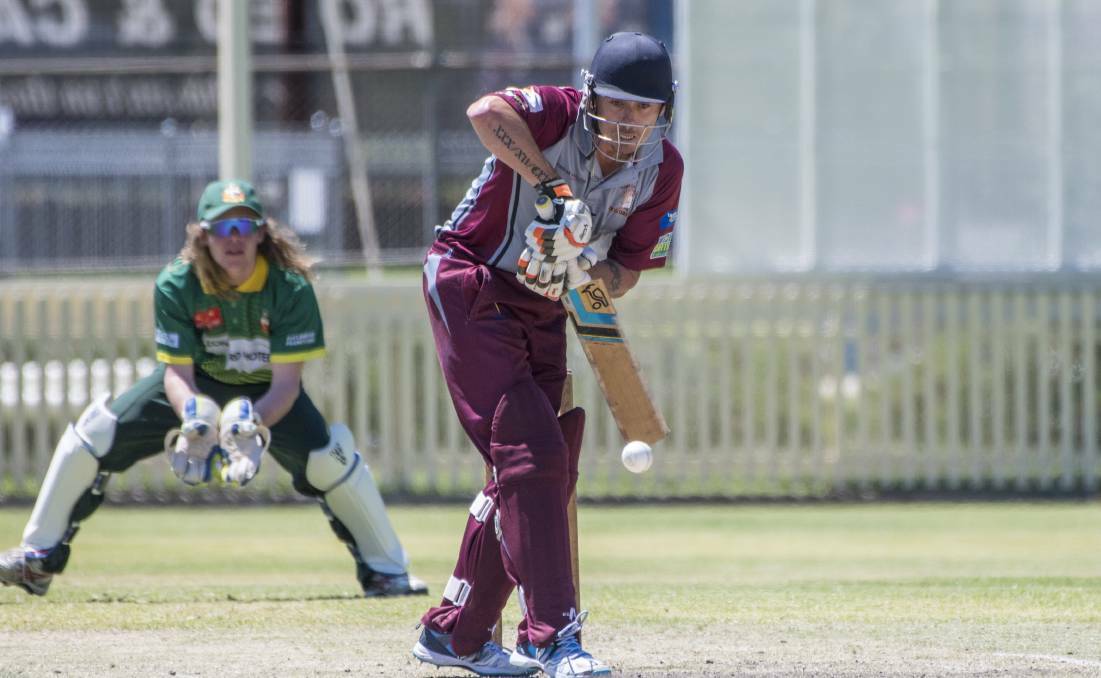 ON THE RISE: Coby Cornish keeps wicket as Dan Collinson bats in Bective East's upset Twenty20 win over Wests on Sunday. Photo: Peter Hardin