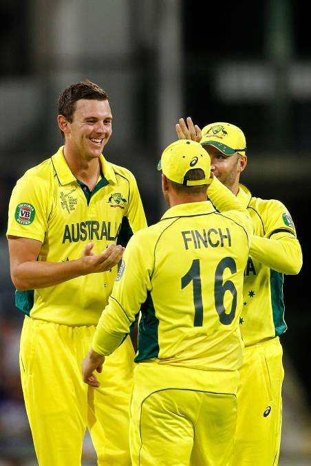 EPIC: Bendemeer product Josh Hazlewood stars in Champions Trophy opener against New Zealand. Photo: Will Russell/Getty Images