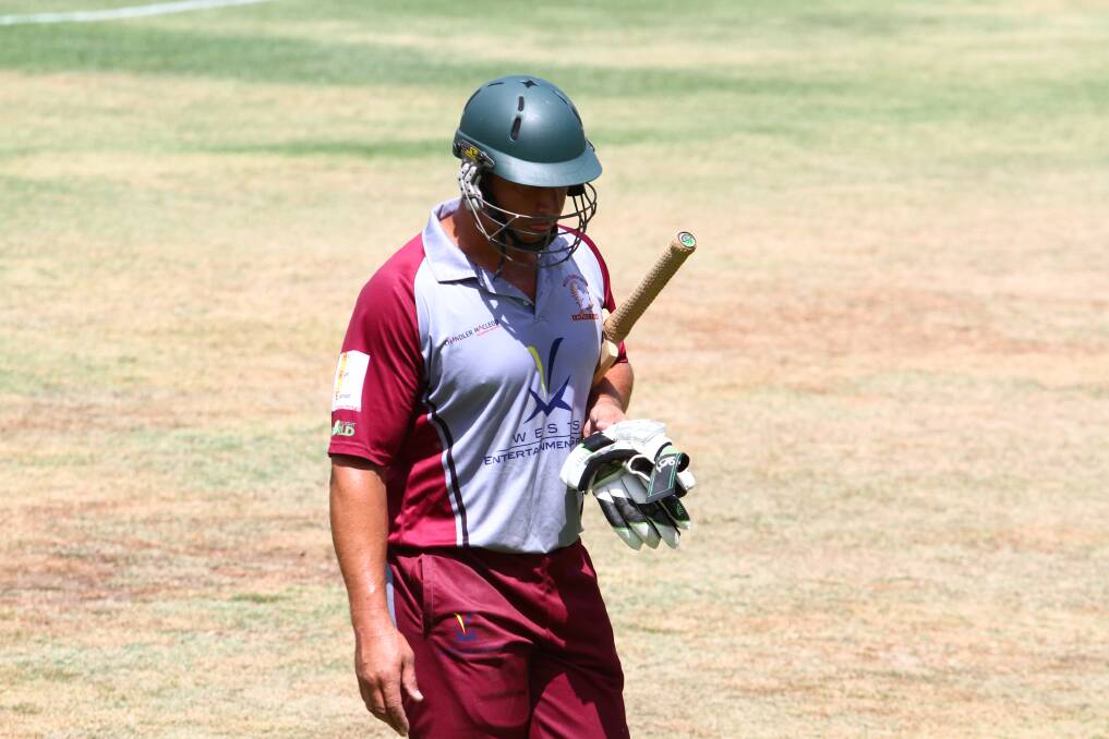 DEJECTED: Tom Learoyd-Lahrs leaves No.1 Oval after being dismissed LBW for seven. Photo: Mark Bode