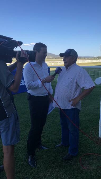 ONE TO WATCH: Trainer Stephen Jones speaks after Hit The Target's win. Photo: Scone Race Club