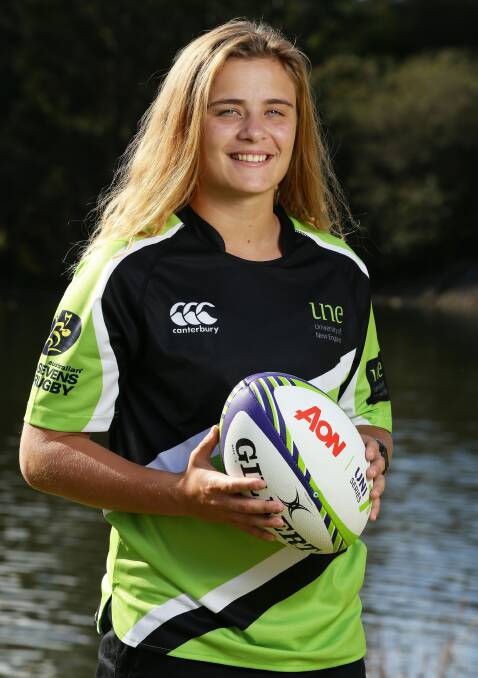 WEAPONISED: Hannah Southwell, a member of the Youth Commonwealth Games gold medal sevens squad, will play for the UNE Lions in the University Sevens Series.