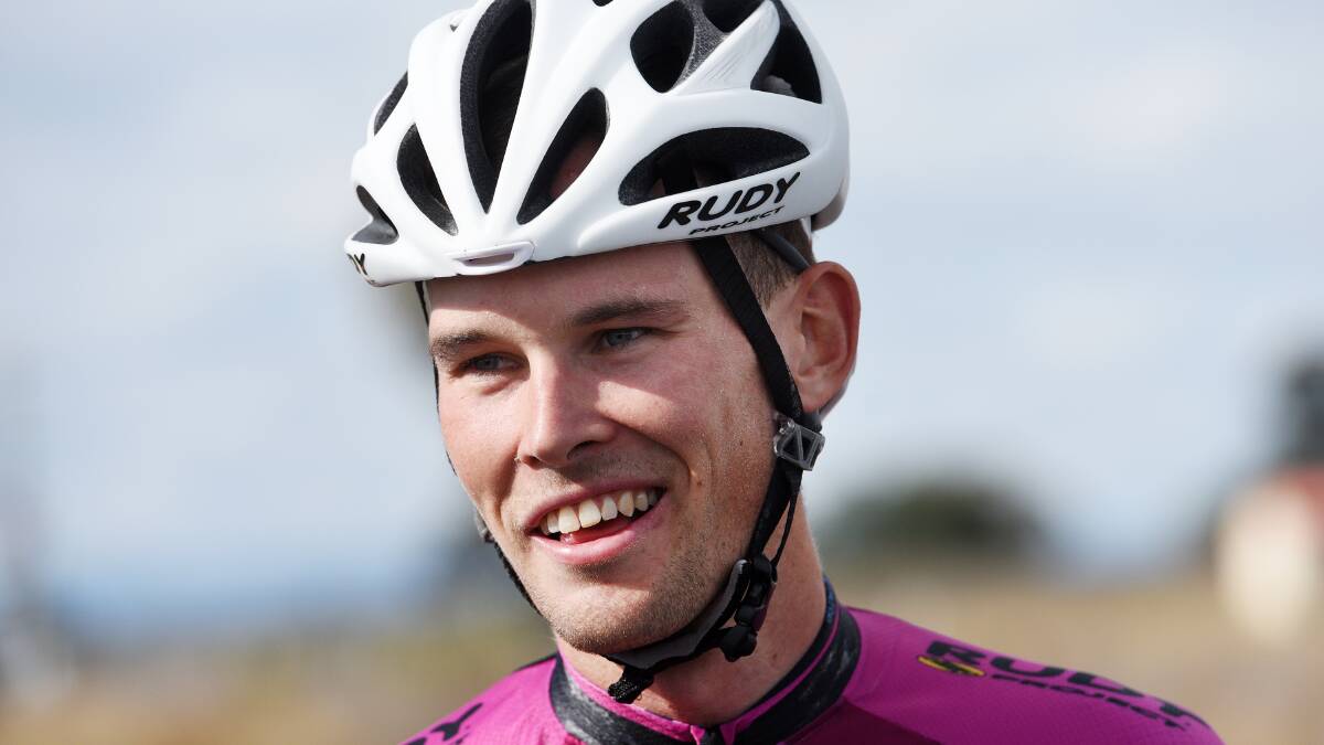 WINNING GRIN: Rylee Field of Sydney backed up his win in Gunnedah on Saturday by capturing the Division 1 title of the Gunnedah to Tamworth road race on Sunday.