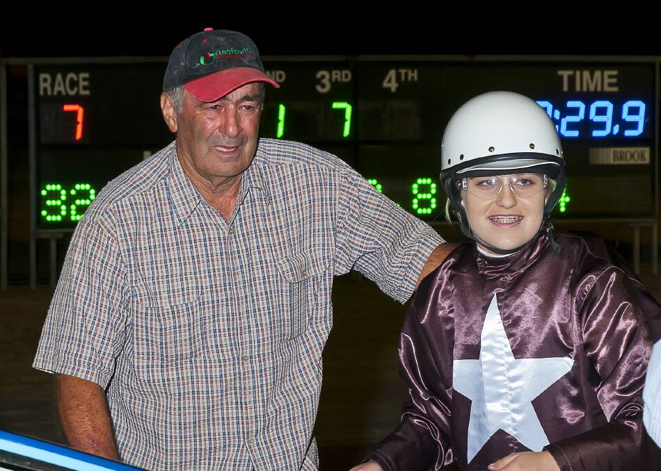 FAMILY AFFAIR: Maddison Simon and her grandfather Len Simon after Mammals Rockstar's win at Tamworth. Photo: Contributed