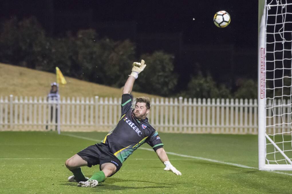 NIGHTMARE: Northern Inland keeper Troy Osborne had eight go past him into the net against the Jets. Photo: Peter Hardin 