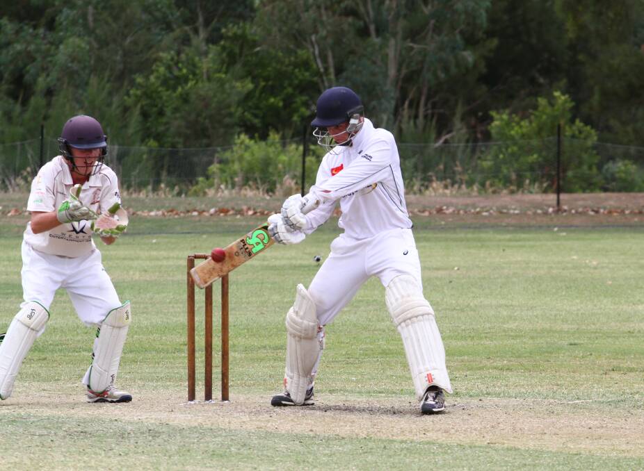 OUCH: Bective East teen Lachie Barton fell for 99 chasing his maiden first-grade ton. Photo: Mark Bode 