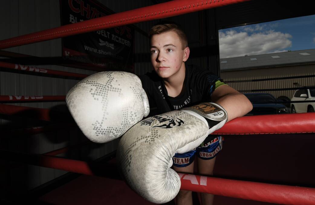 TERRIFIC TEEN: Tamworth muay thai fighter Josh McCulloch will ride a hot streak into his 58kg state title fight next month. Photo: Gareth Gardner 