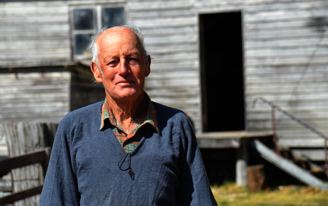 SHEARING SHED: Ray Williams outside the shearing shed on his Arding property. It's the only shed he's ever shorn in apart from the one on the 'Homestead' block. Photo: Rachel Baxter.
