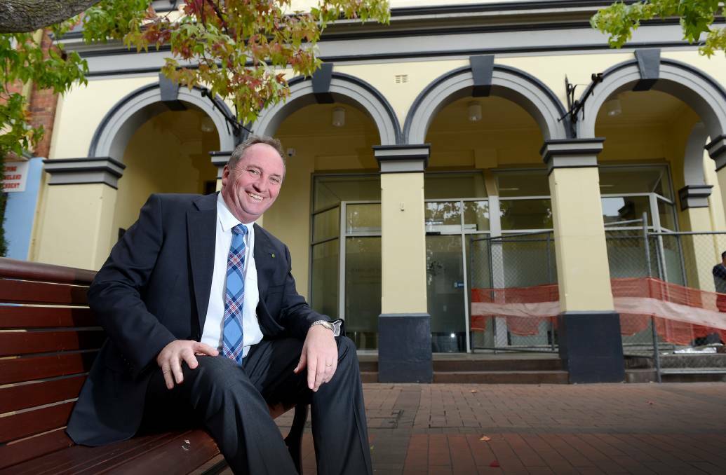 HERE TO STAY: Former Agriculture Minister Barnaby Joyce won't have to give up his Armidale ministerial office despite the Turnbull government reshuffle this week. 