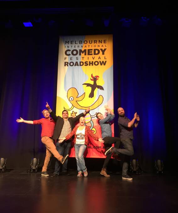Ready to make you laugh: The crew from Melbourne's International Comedy Festival Roadshow.